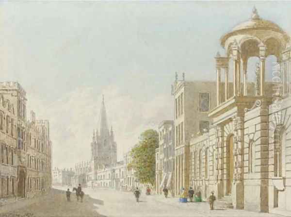 University College, St Mary's Church and Queen's College, Oxford Oil Painting by George Pyne