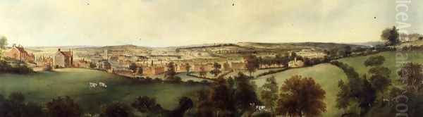 Panoramic View of Stoke on Trent Oil Painting by Henry Lark Pratt