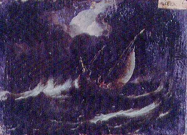 Storm at Sea Oil Painting by Antonio Francesco Peruzzini