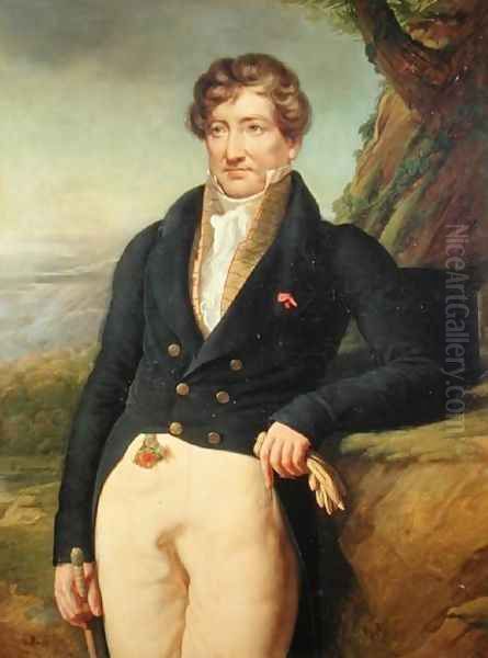 Portrait of the French Zoologist and Paleontologist, Georges Cuvier 1769-1832 Oil Painting by Marie Nicolas Ponce-Camus