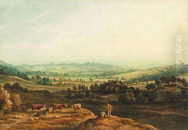 A landscape near Newstead Oil Painting by George Pickering