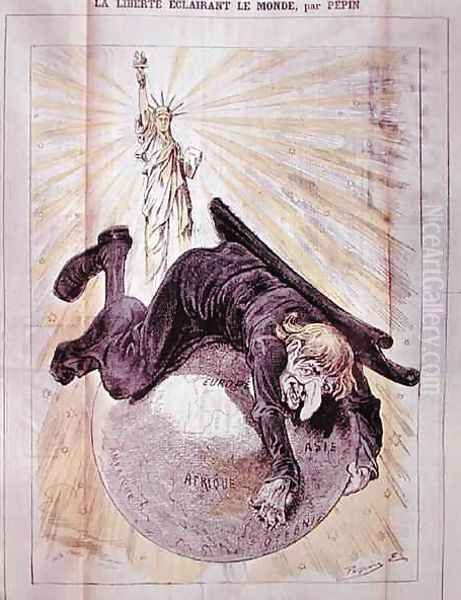 Liberty Lighting the World, front cover of Le Grelot, c.1880 Oil Painting by Pepin