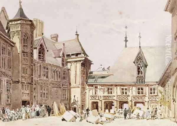 Jacques Coeurs House at Bourges, Cher, France Oil Painting by Charles Claude Pyne