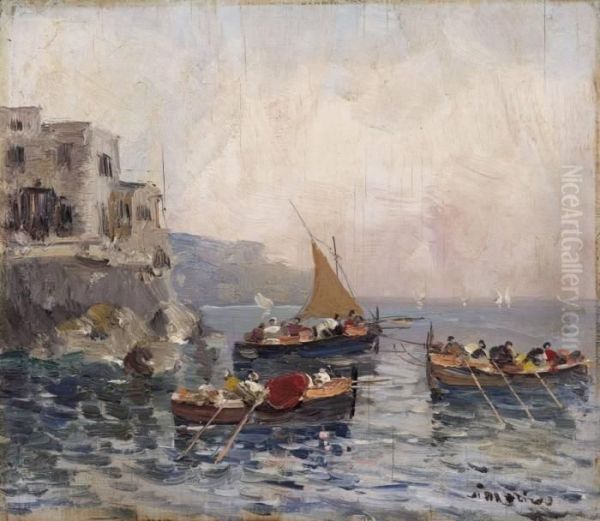 Marina Napoletana Oil Painting by Francesco Marino Di