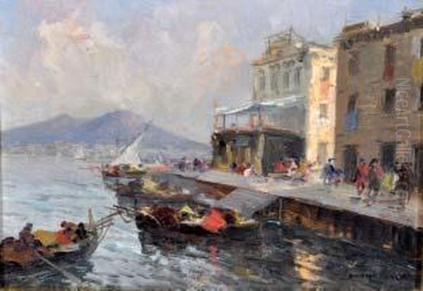 Marina Oil Painting by Francesco Marino Di