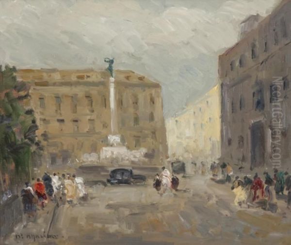 Piazza Dei Martiri Oil Painting by Francesco Marino Di