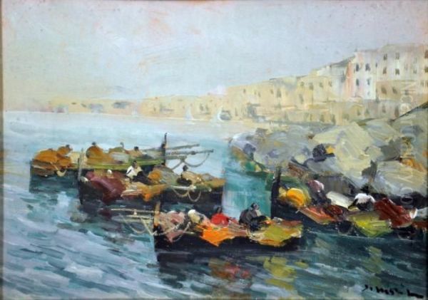 Marina Oil Painting by Francesco Marino Di