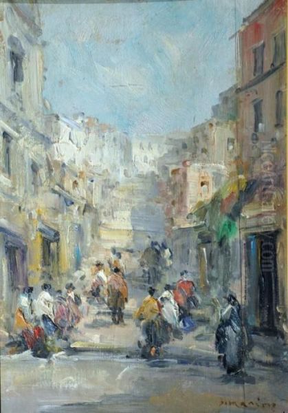 Strada Di Napoli Oil Painting by Francesco Marino Di