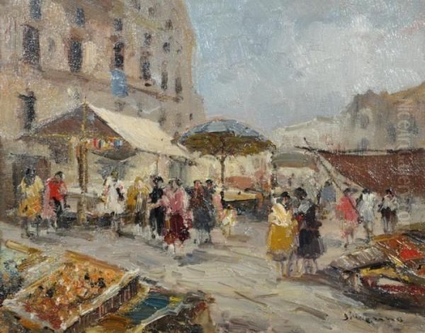 Mercato Oil Painting by Francesco Marino Di