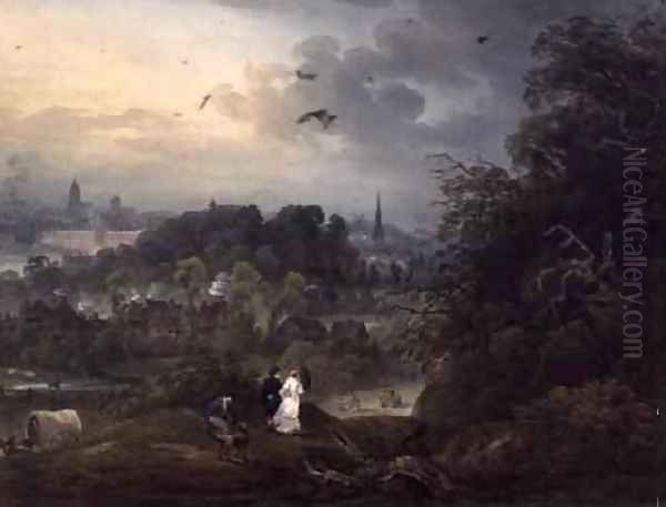 View of Shrewsbury from the North Oil Painting by John Pearson