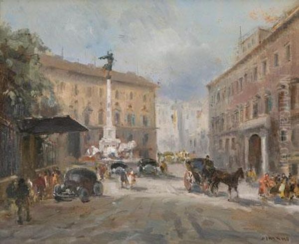 Piazza Dei Martiri Oil Painting by Francesco Marino Di