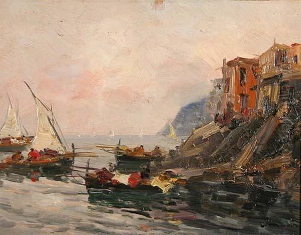 Marina Napoletana Oil Painting by Francesco Marino Di