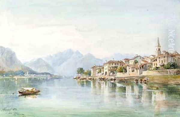 Lake Maggiore Oil Painting by Arthur Perigal