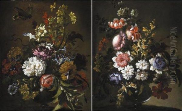 Nature Morte Oil Painting by Mario Nuzzi Mario Dei Fiori