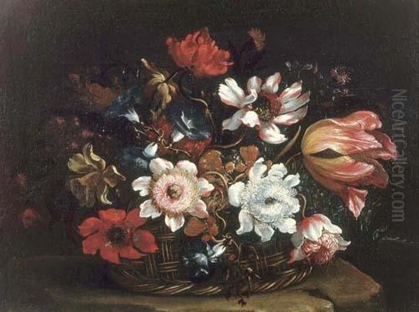 Flower Still Life. Oil Painting by Mario Nuzzi Mario Dei Fiori