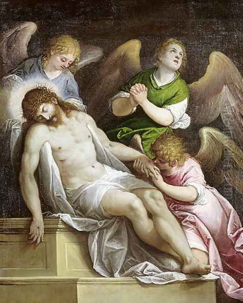 Lamentation of Christ Oil Painting by Giuseppe della Porta Salviati