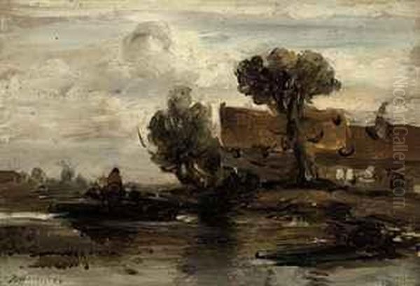 The Ferry Boat Oil Painting by Jacob Henricus Maris