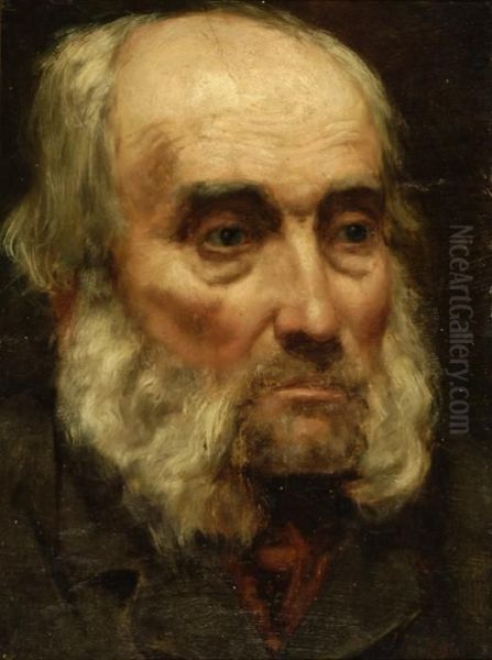 Portrait Of An Old Man Oil Painting by Jacob Henricus Maris