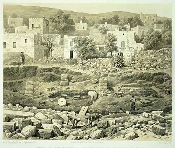 View of Excavation, from A History of Discoveries at Helicarnassus, Cnidus, & Branchidae, by Charles Thomas Newton 1816-94 published 1862 Oil Painting by Thomas Picken