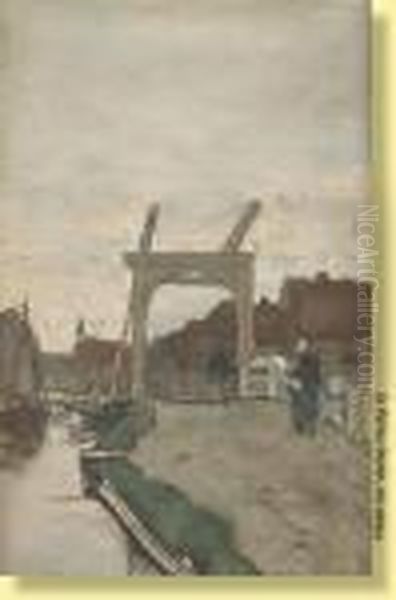 Le Pont A Bascule Oil Painting by Jacob Henricus Maris