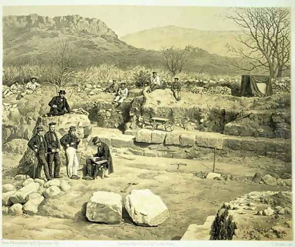 View of the Temple of Mars, from A History of Discoveries at Helicarnassus, Cnidus, and Branchidae', by Charles Thomas Newton 1816-94 published 1862 Oil Painting by Thomas Picken