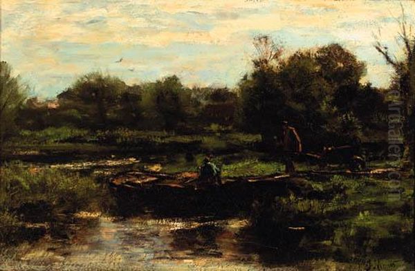 Zandkruiers Oil Painting by Jacob Henricus Maris