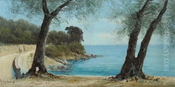 La Strada Tra Santa Margherita E Rapallo Oil Painting by Henry Marko