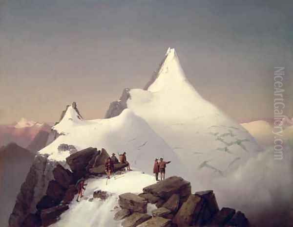 View of the Grossglocker mountain Oil Painting by Marcus Pernhart