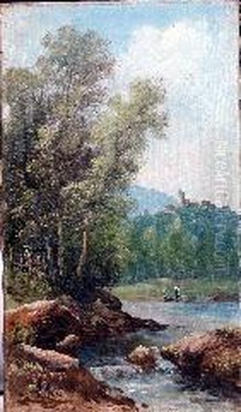 Paesaggio Con Fiume Oil Painting by Henry Marko