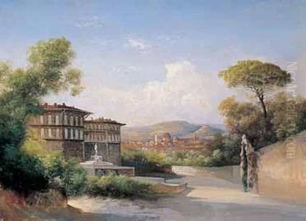 Veduta Di Firenze Daboboli Oil Painting by Henry Marko