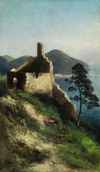 Paesaggio Di Mare Con Rovine Oil Painting by Henry Marko