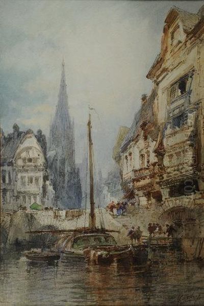 Caudbec,normandy-on-the-seine Oil Painting by Paul Marny