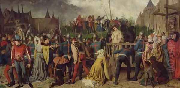 Joan of Arc 1412-31 Being Led to her Death, 1867 Oil Painting by Isidore Patrois