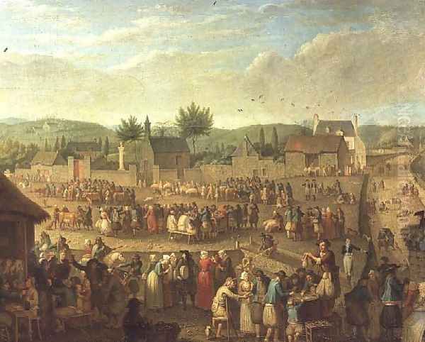 The Fair at Quimper, 1810 Oil Painting by Olivier Perrin