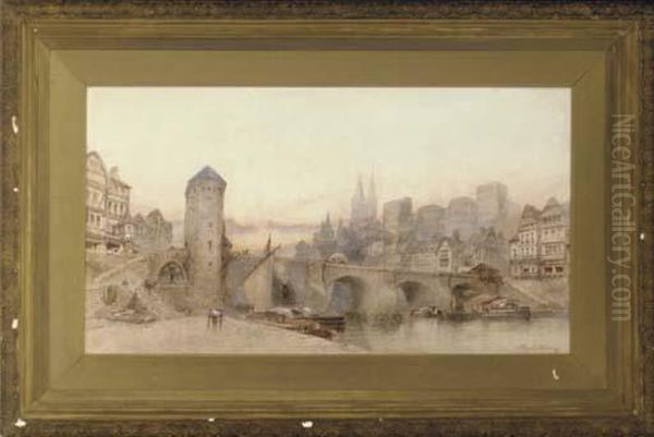 Castle Of Angers Oil Painting by Paul Marny