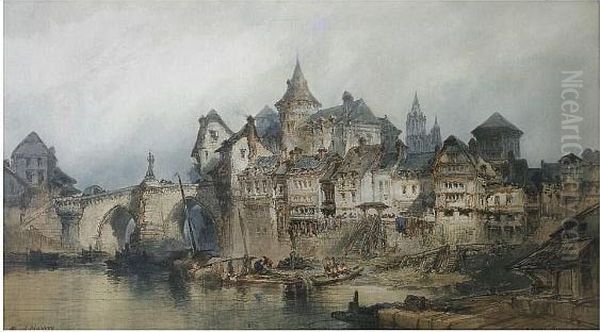 Laval Mayenne Oil Painting by Paul Marny