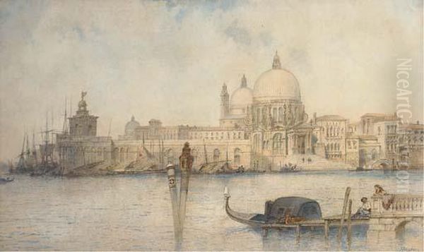 Santa Maria Della Salute And The Dogana, Venice Oil Painting by Paul Marny