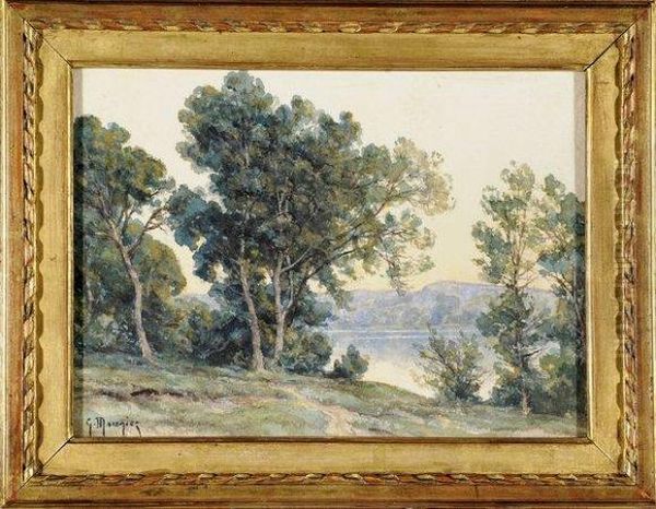 Arbres Au Bord Du Lac Oil Painting by Georges Philibert Charles Marionez