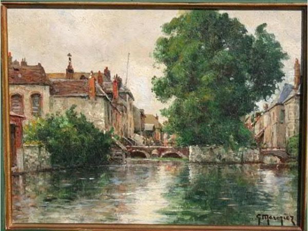 Le Canal Oil Painting by Georges Philibert Charles Marionez