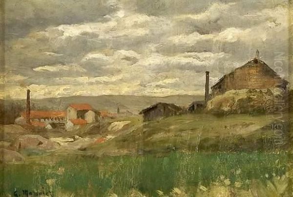 Paysage A L'usine Oil Painting by Georges Philibert Charles Marionez