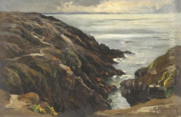 Cote Sauvage A Quiberon Oil Painting by Georges Philibert Charles Marionez