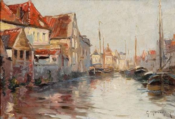 Port Oil Painting by Georges Philibert Charles Marionez