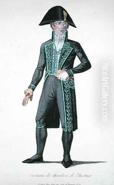 Costume of a member of the Institut de France, engraved by Louis F. Charon c.1802-10 Oil Painting by Poisson