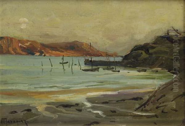 Paysage De Bord De Mer Oil Painting by Georges Philibert Charles Marionez