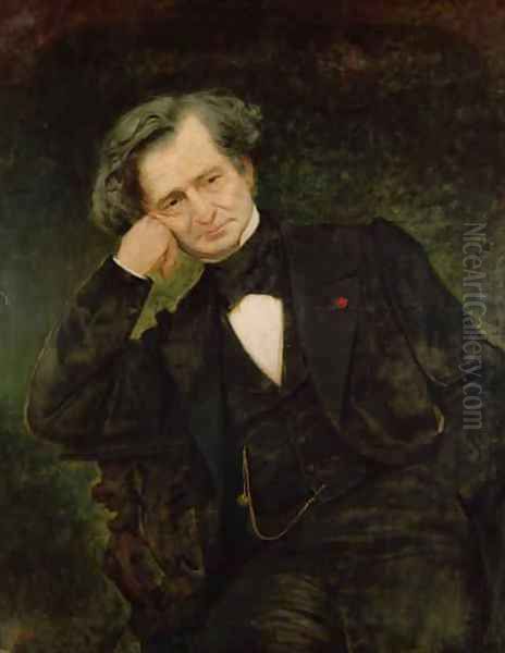 Portrait of Hector Berlioz 1803-69 Oil Painting by Achille Peretti