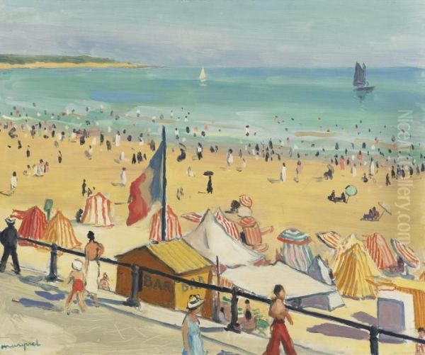 La Plage, Sables D'olonne Oil Painting by Albert Marquet