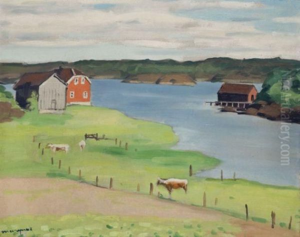 Prairie Au Bord Du Lac A Hesnes Oil Painting by Albert Marquet