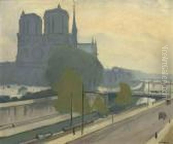 Notre-dame Vue Des Quais, Le Soir Oil Painting by Albert Marquet