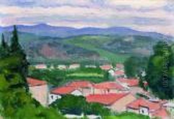 Vue De Ceret Oil Painting by Albert Marquet