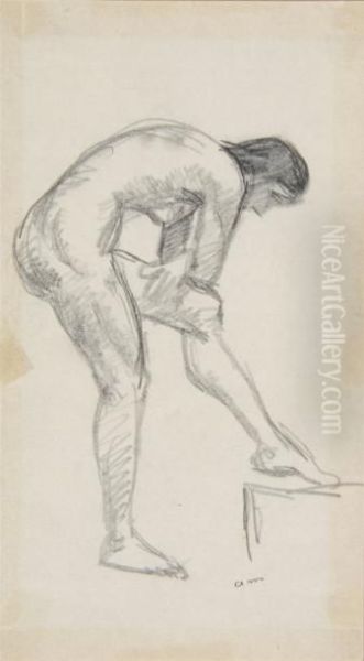 Femme Nue Penchee Oil Painting by Albert Marquet